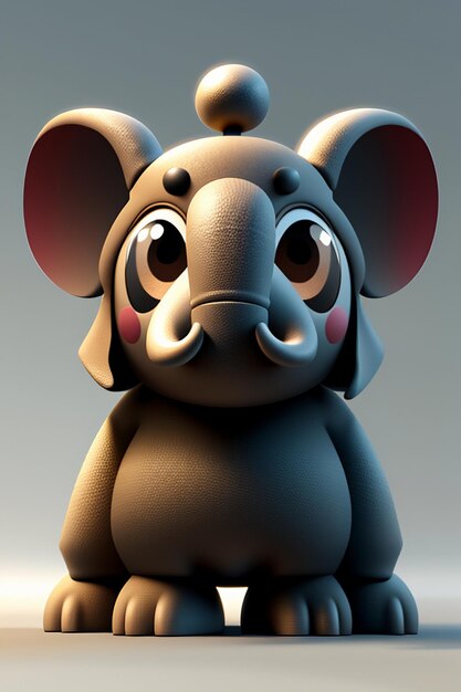 Lindo Elefante Bebé De Dibujos Animados Antropomórfico Representación 3D Modelo De Personaje Figura De Mano Producto Kawaii