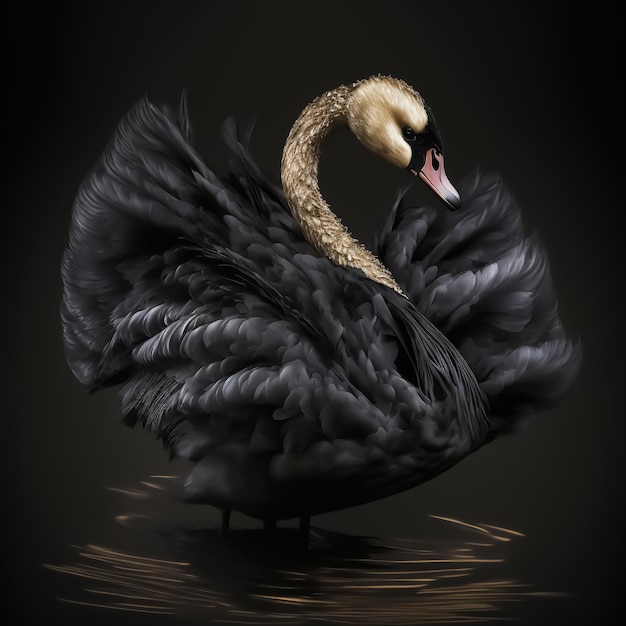 Foto lindo elegante cisne negro