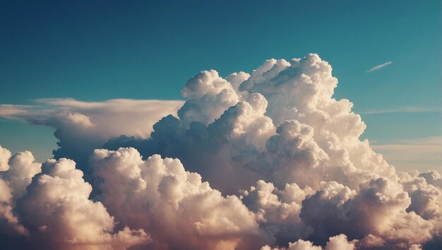 Foto lindo estandarte con nubes coloridas y esponjosas generativas de ia