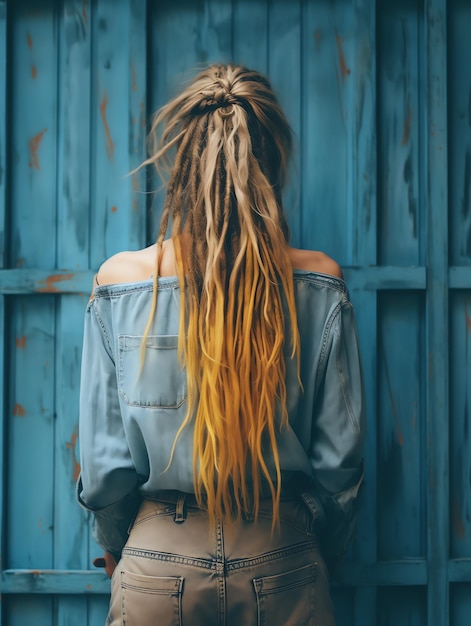 Foto lindo estilo de cabelo dreadlocks