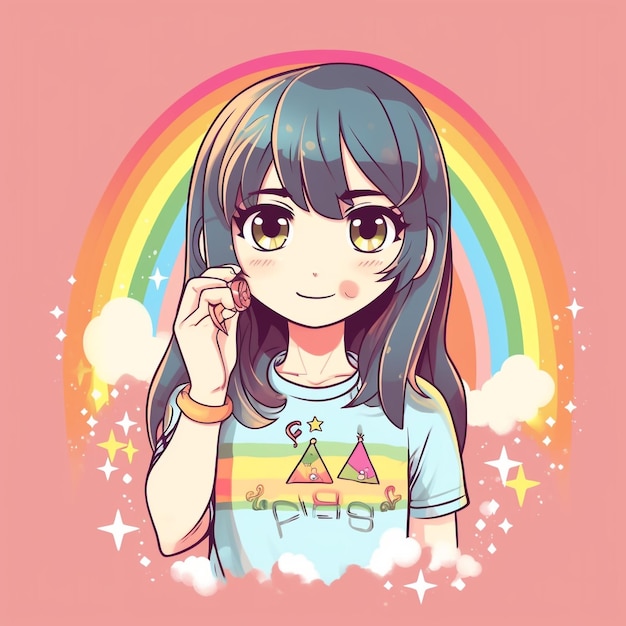 lindo estilo kawaii japonês lgbtq em um conceito de ídolo virtual