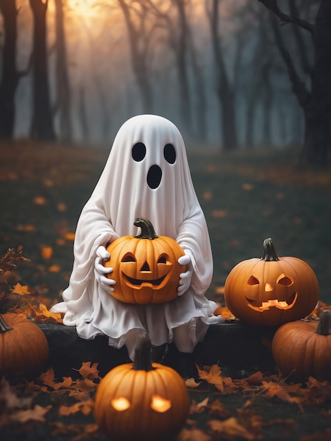 Lindo fantasma día de Halloween