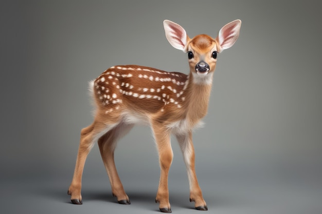 El lindo fauno sobre un fondo gris