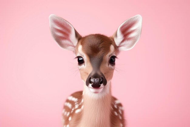 Foto el lindo fauno sobre un fondo rosado