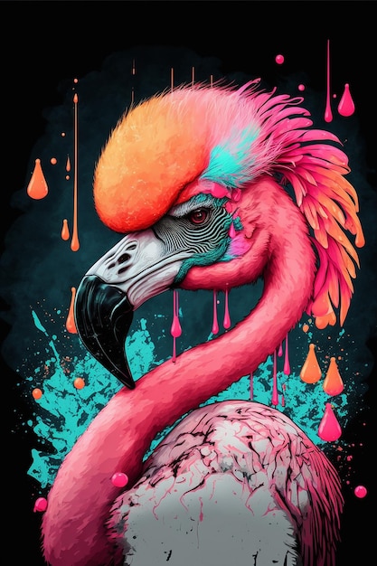 Lindo flamingo colorido