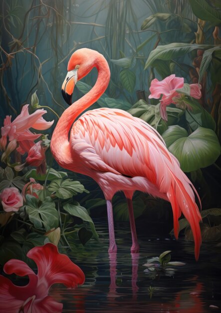 Lindo flamingo rosa