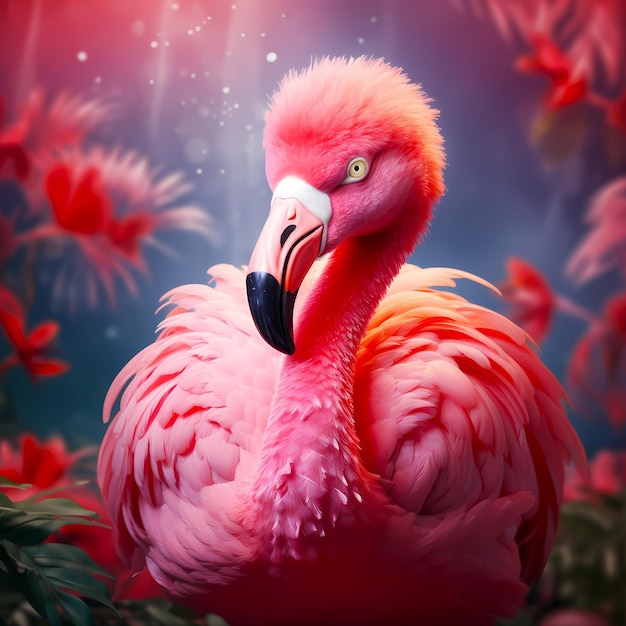 Foto lindo flamingo rosa