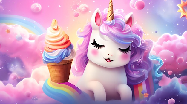 lindo fondo de unicornio helado