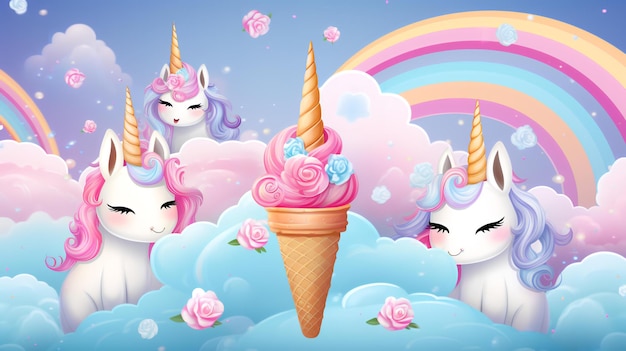 lindo fondo de unicornio helado