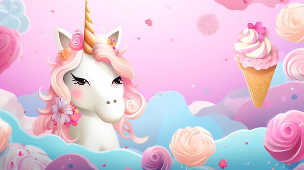 Lindo fondo de unicornio