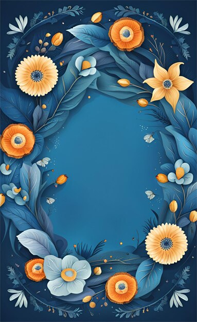 Lindo fundo abstrato floral azul