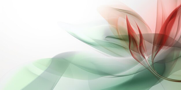 Lindo fundo de design floral transparente abstrato vermelho e verde lindo Generative AI AIG32