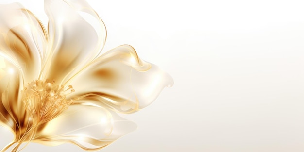 Lindo fundo de design floral transparente dourado abstrato lindo Generative AI AIG32
