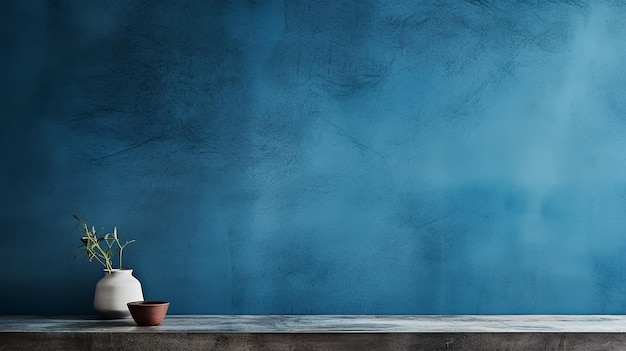 lindo fundo de parede de estuque azul sujo abstrato em clima frio pantone do conceito de cor do ano
