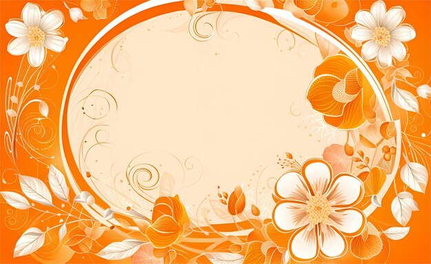 Foto lindo fundo floral laranja