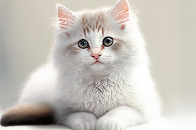 Lindo gatinho em um fundo branco