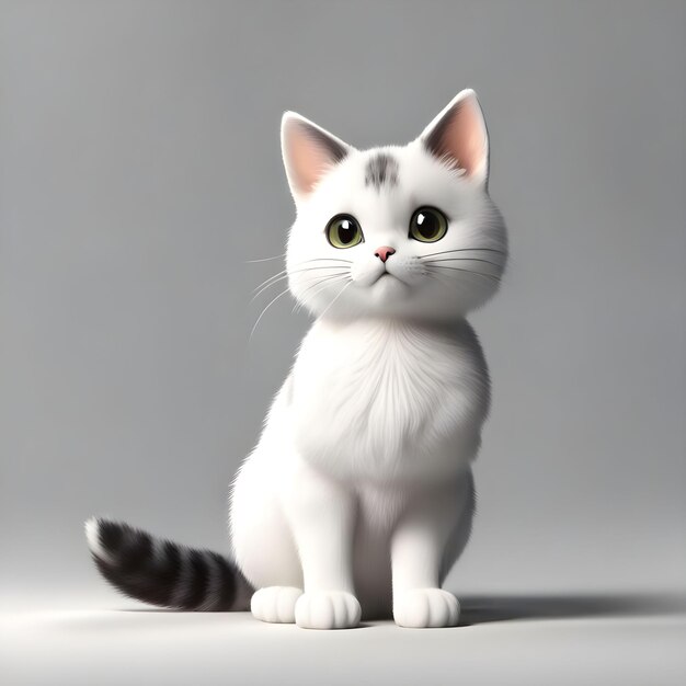 un lindo gatito 3d render