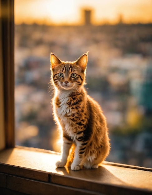 El lindo gatito bengalí está sentado en una generativa.