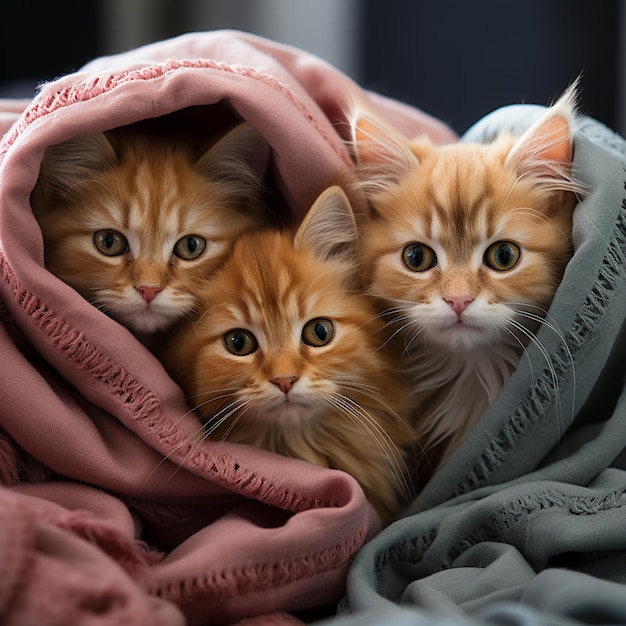 lindo gatito en manta