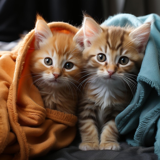 lindo gatito en manta