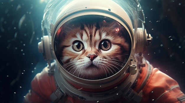 un lindo gato astronauta en el espacio