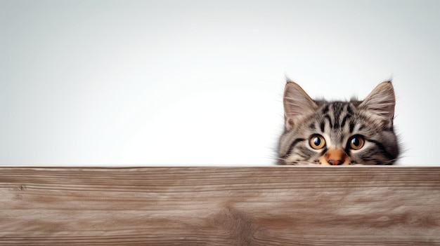 Lindo gato Banner web con espacio de copia IA generativa