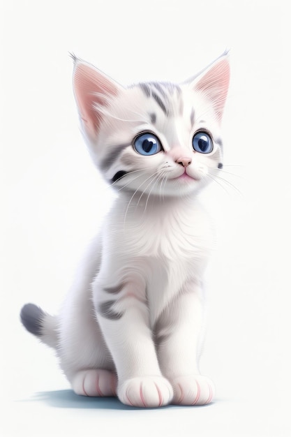 un lindo gato blanco