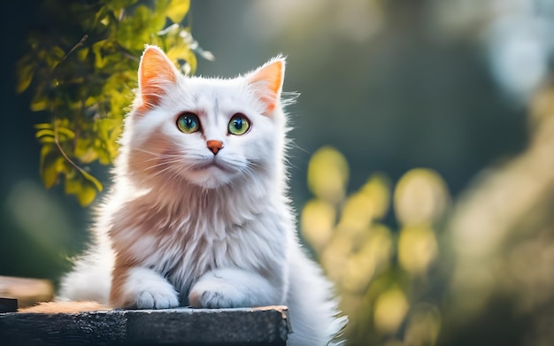 lindo gato blanco