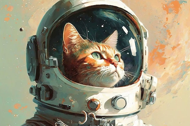 lindo gato como astronauta