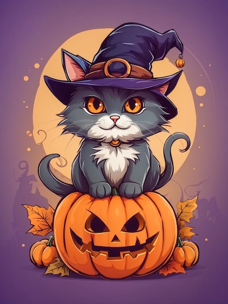 lindo gato con disfraz de Halloween