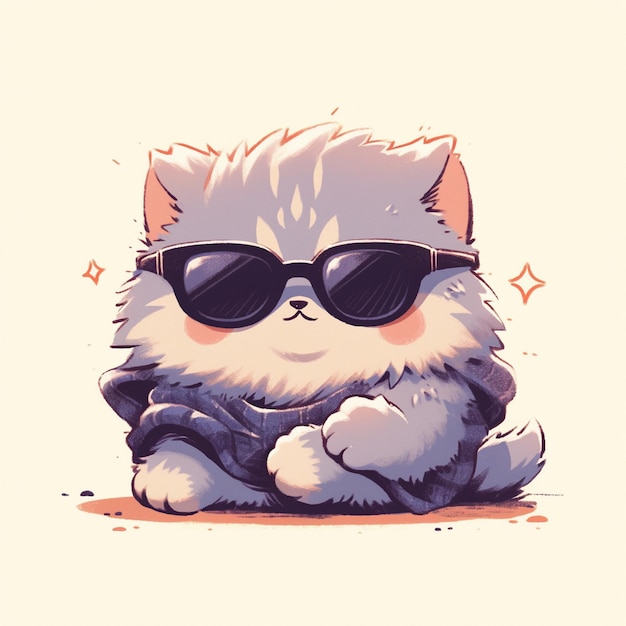 Lindo gato con gafas de sol