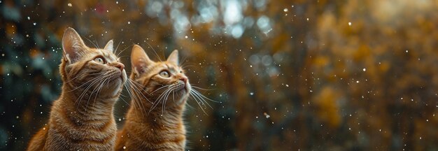 Un lindo gato mirando afuera al cielo colorido y estrellado un gatito lindo brillos mágicos un resplandor estelar