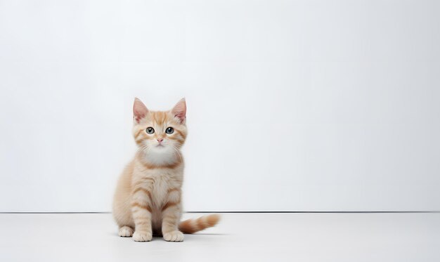 Foto un lindo gato naranja espacio de texto libre