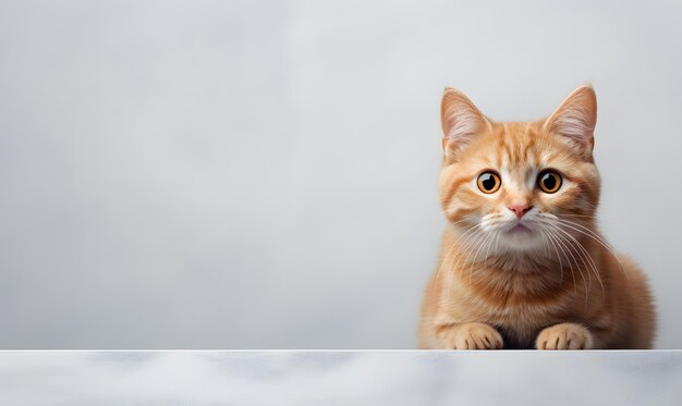 Foto un lindo gato naranja espacio de texto libre