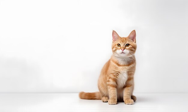 Foto un lindo gato naranja espacio de texto libre