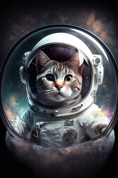 Lindo gato no espaço sideral Primeira viagem ao espaço