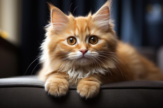 un lindo gato persa con ojos marrones