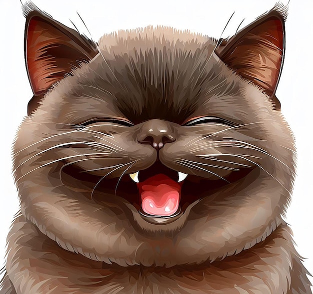 Lindo gato rindo ilustração ícone avatar emoji ai imagem ideia conceito papel de parede desenho gatinho
