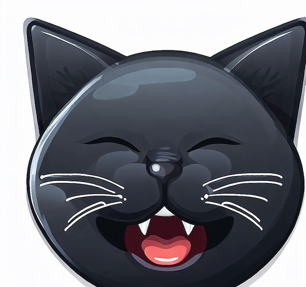 Lindo gato rindo ilustração ícone avatar emoji ai imagem ideia conceito papel de parede desenho gatinho