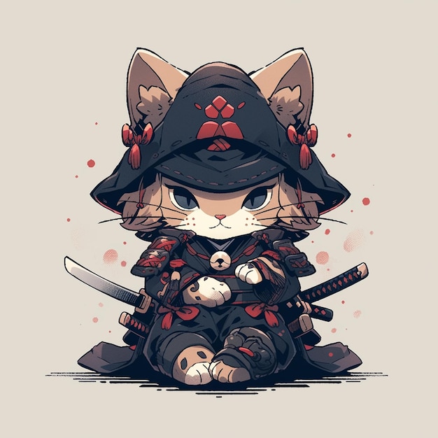 lindo gato samurai