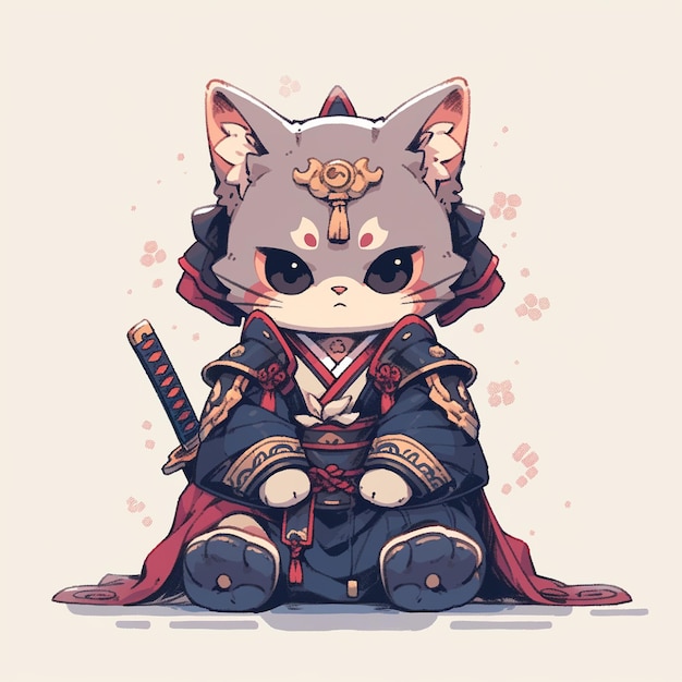 lindo gato samurai