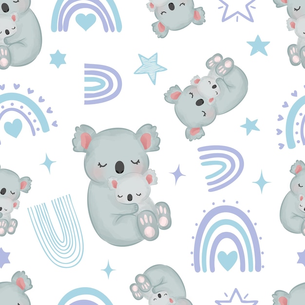 Lindo y gracioso bebé animal patrones sin costuras y papel tapiz