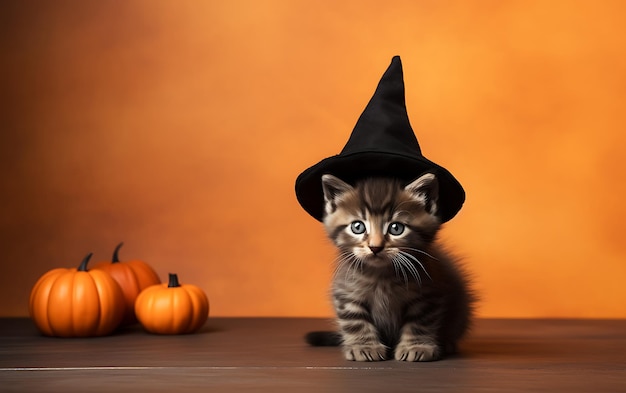 El lindo y gracioso disfraz de Halloween El fondo de animales de Halloween con espacio para copiar