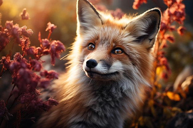 Lindo hermoso Zorro Fotografía de Vida Silvestre AI Generativo