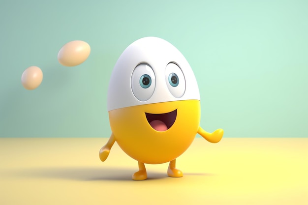 Lindo huevo de pascua personaje 3d ilustración