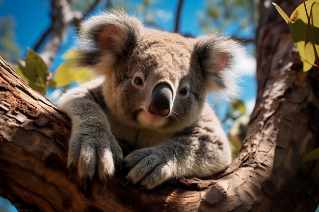 Lindo koala australiano sentado en treegenerative ai