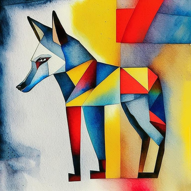 Lindo lobo estilo cómico caballo oscuro