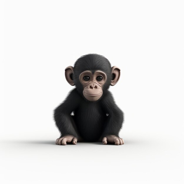 Foto el lindo logotipo 3d de chimp en alta definición con estilo minimalista