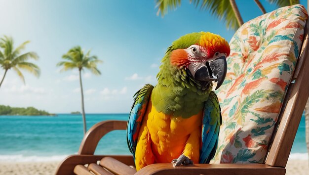 Lindo loro en la playa.