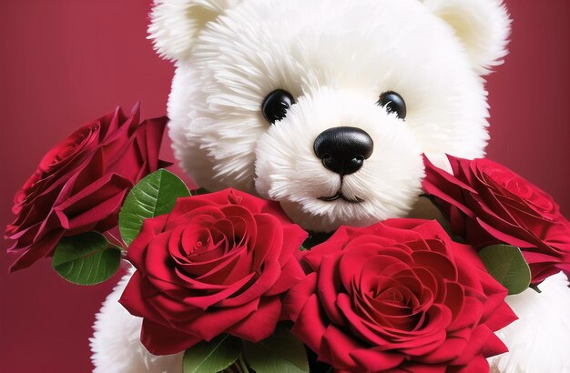 Lindo oso de peluche Día de San Valentín Lindo regalo para tu esposa Novia IA generativa